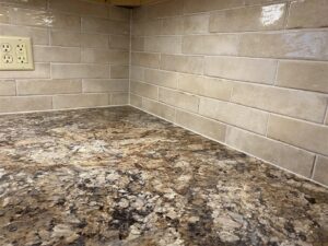 Back splash, counter top