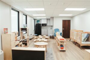 Daycare cupboards and shelving units