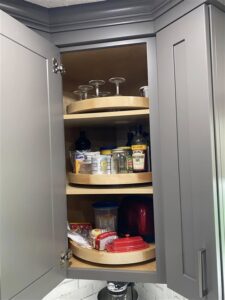 Lazy Susan corner cupboard display